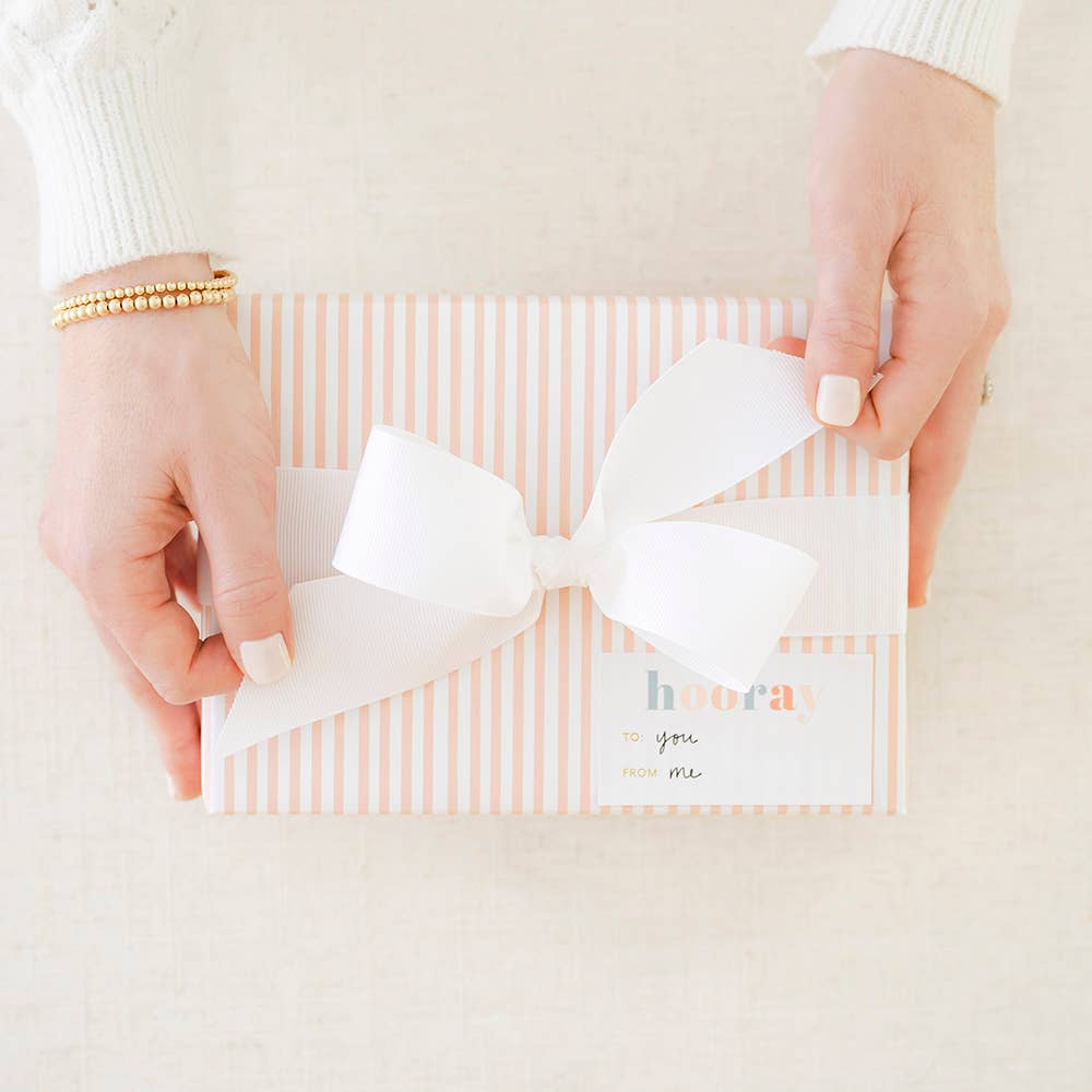 Gift Wrap Single Sheets, Rose Painted Stripe