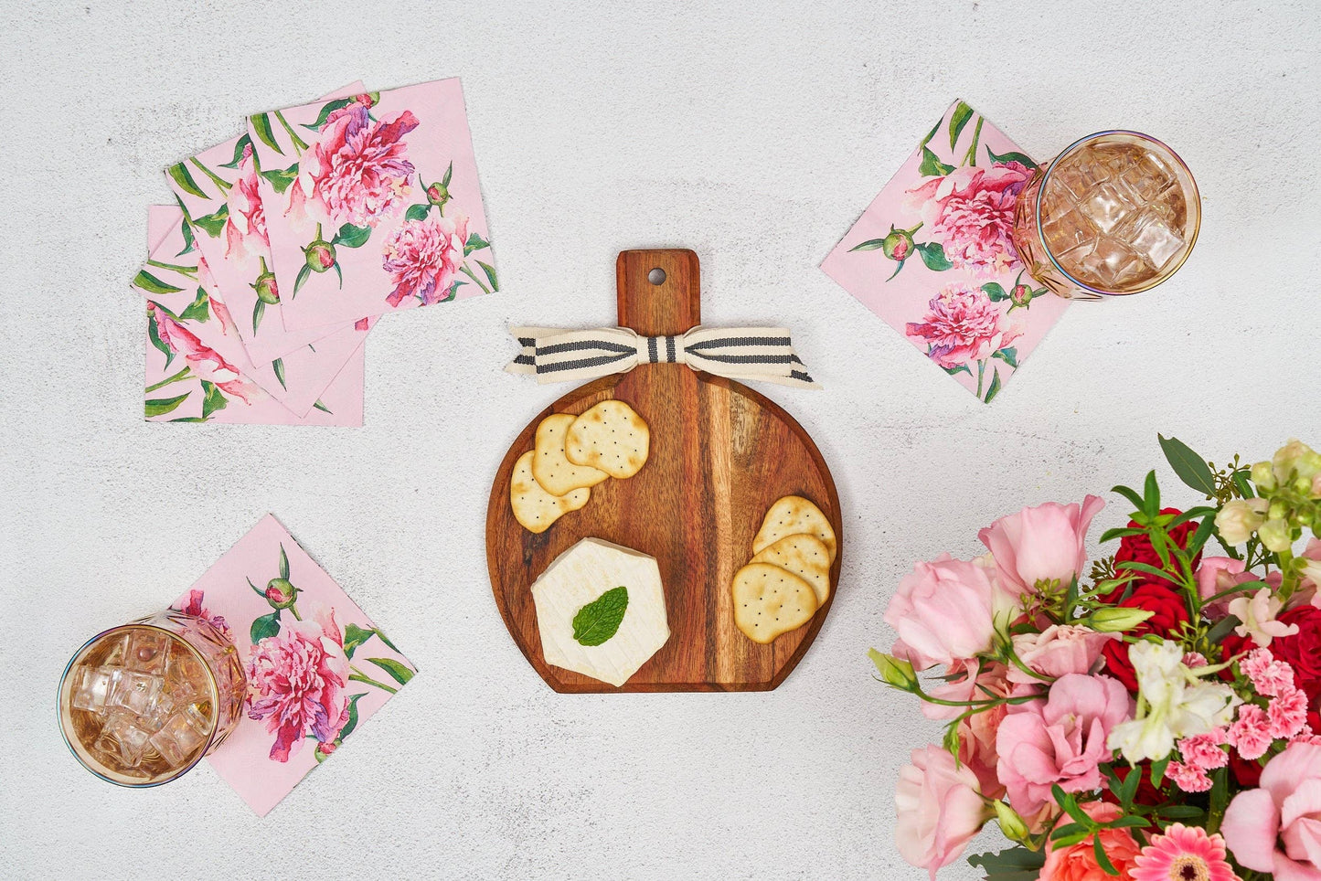 Wood Board Gift Set | Pink Peonies