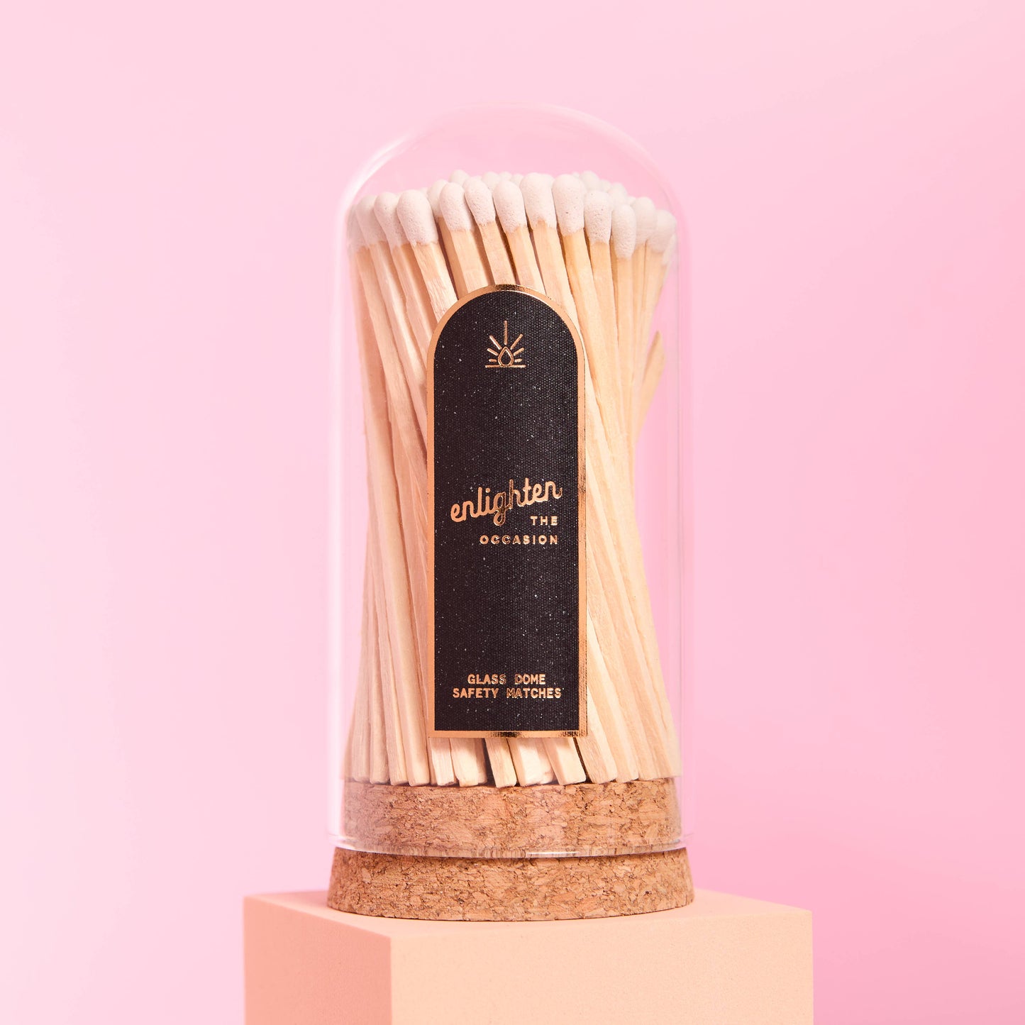 Enlighten the Occasion | Corked Glass Dome | White Matches