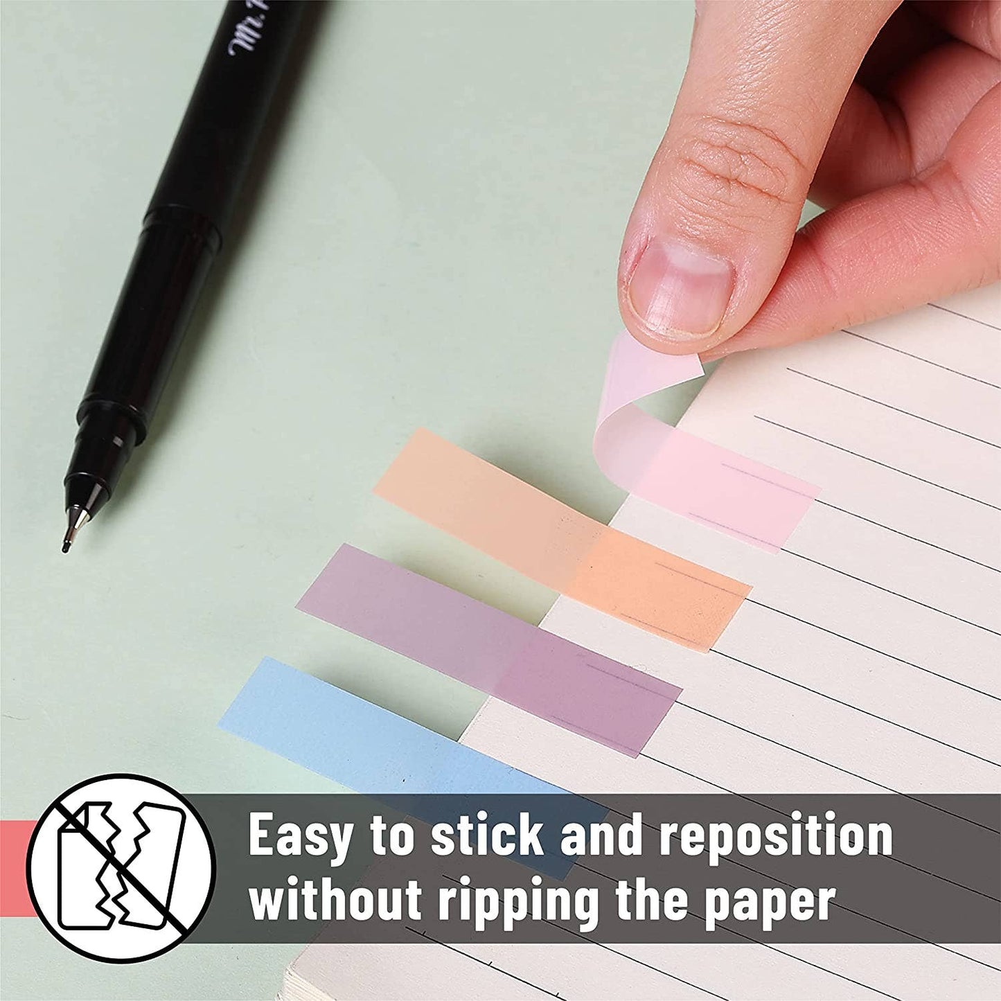 Mr. Pen Sticky Tabs – 1600 Colorful Page Markers for Books, Notes & Planners