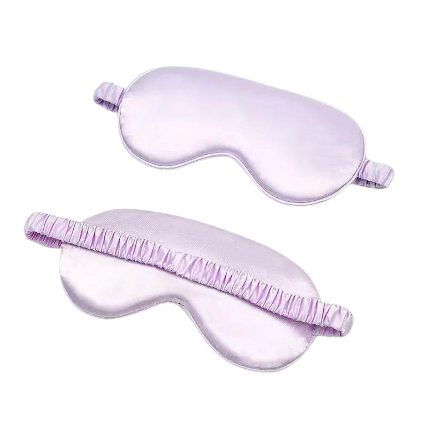 Two purple sleep masks on a white background