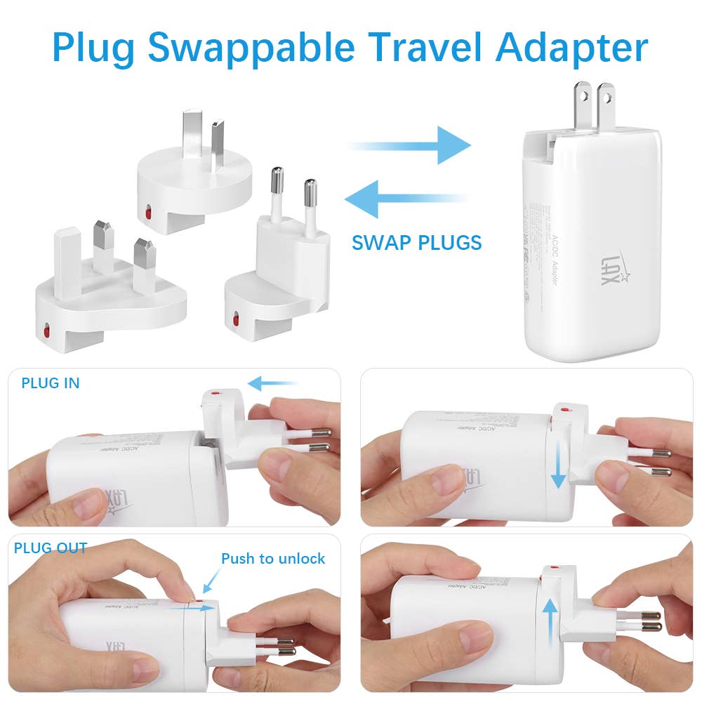 ⚡ 65W USB Wall Charger – Dual USB-C + USB-A Fast Charging Adapter