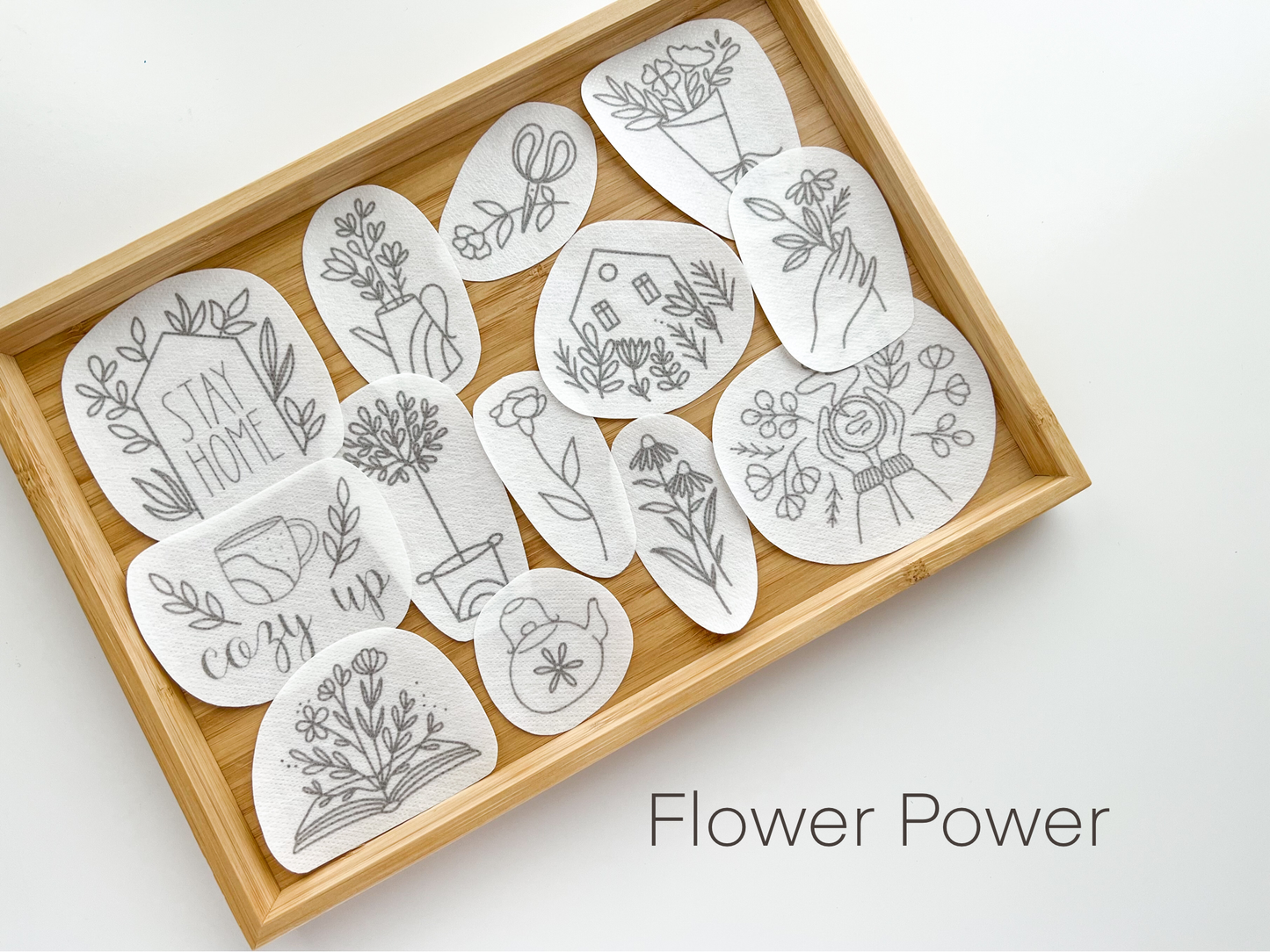 Stick & Stitch Floral Embroidery Patterns – Peel, Stick, Stitch & Wash Away | 12–15 Designs per Collection