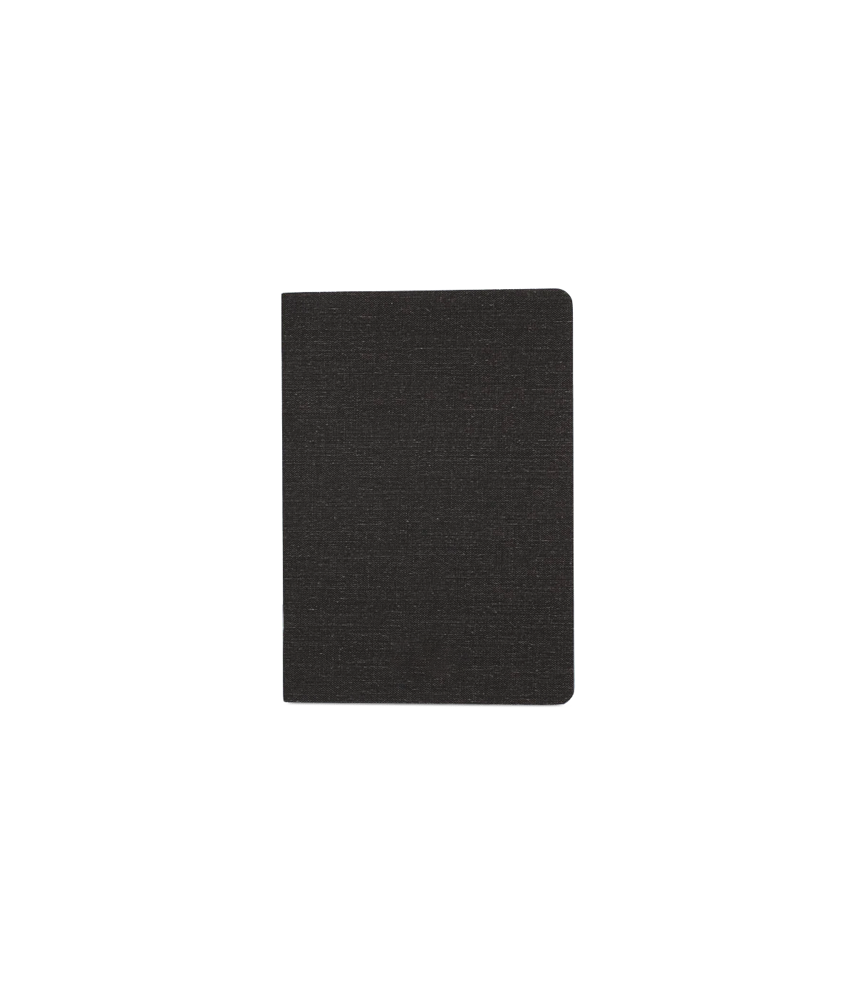 Black notebook on a white background