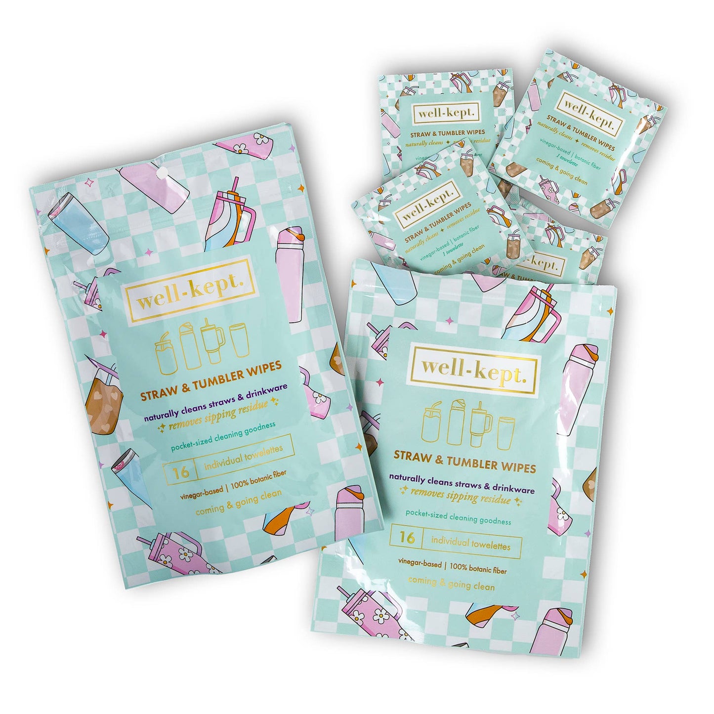 Straw + Tumbler Wipes– 16 Count
