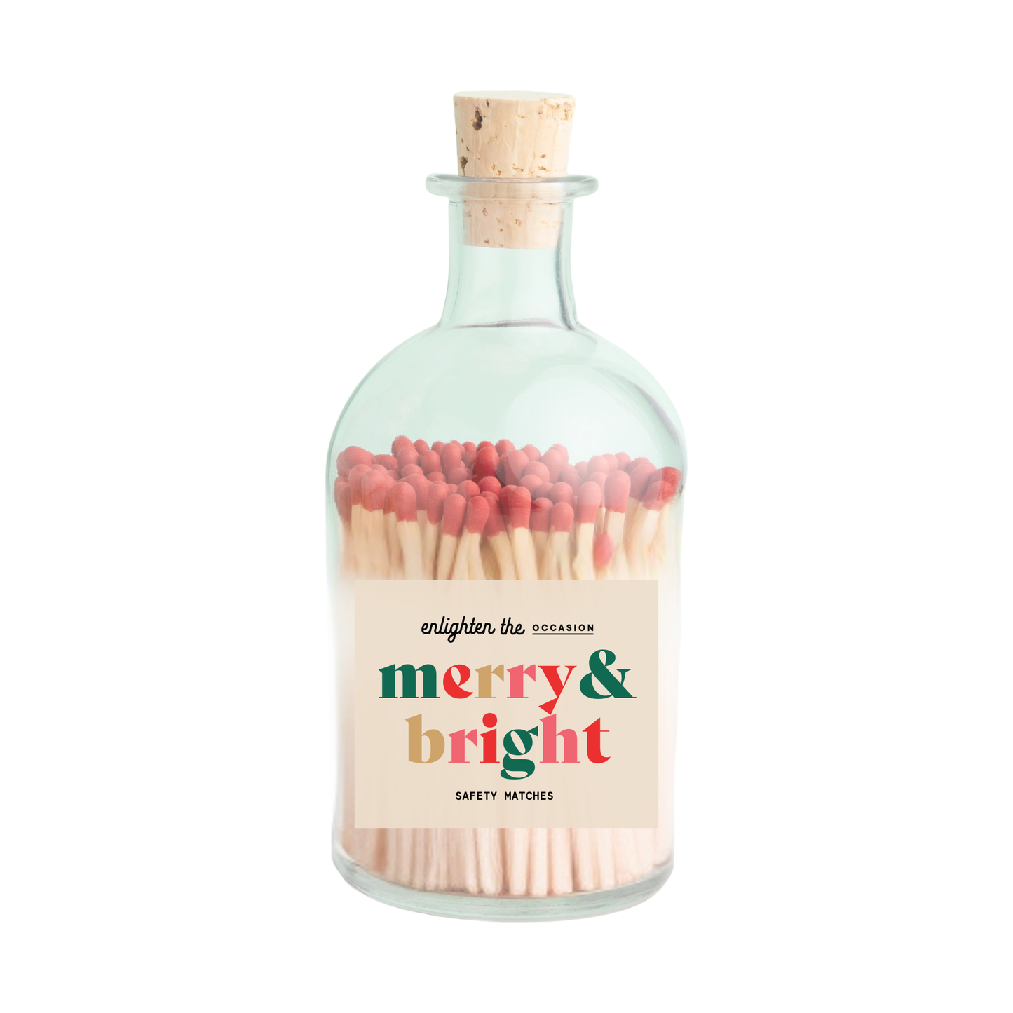 Enlighten the Occasion | Merry and Bright Apothecary Jar | Red Matches