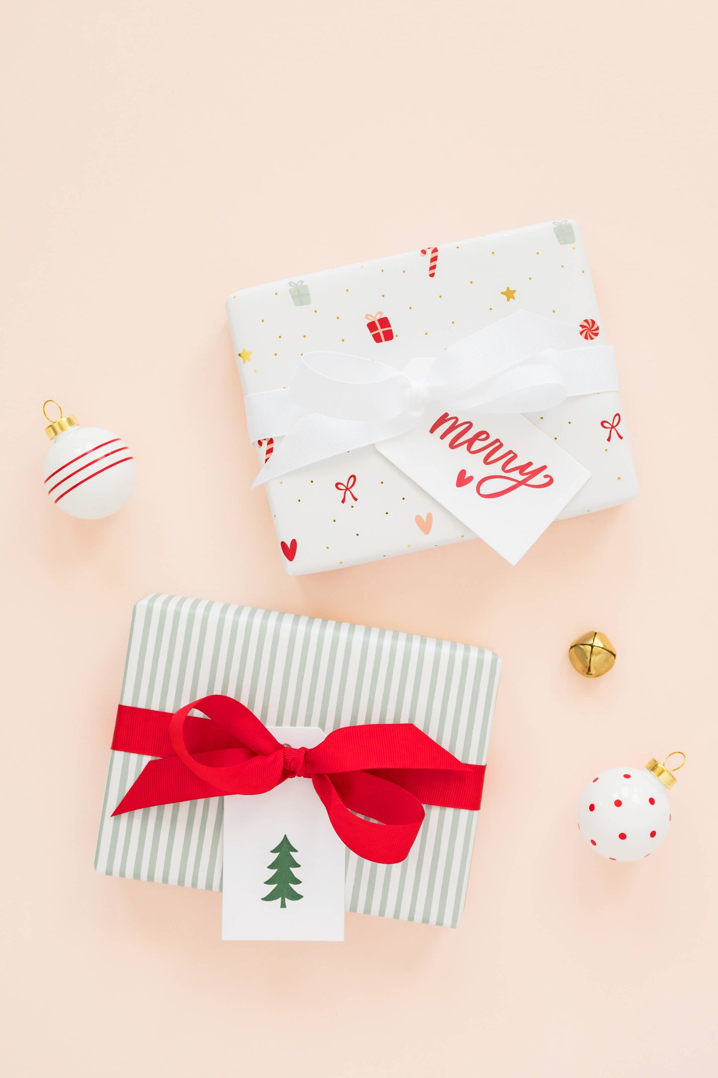 Gift Wrap Single Sheets, Green Painted Stripe