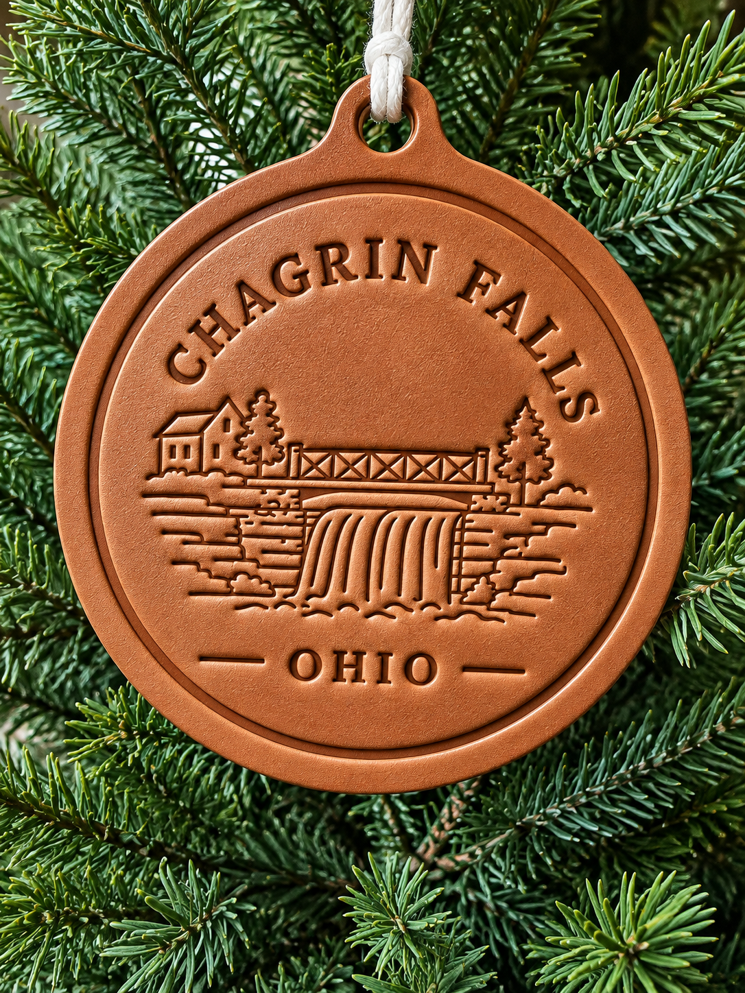 Chagrin Falls, Leather Ornament