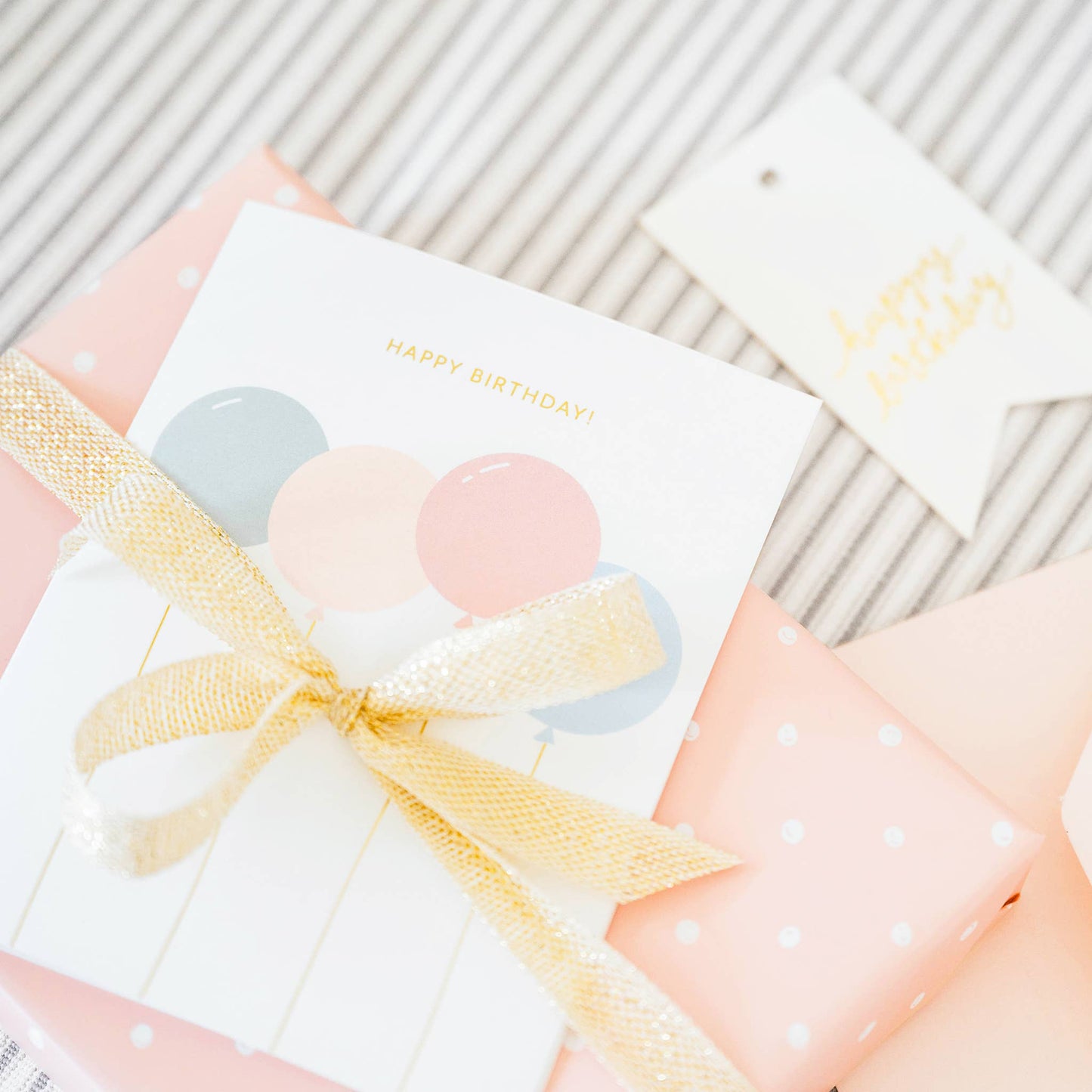 Happy Birthday Gift Tag | Gold