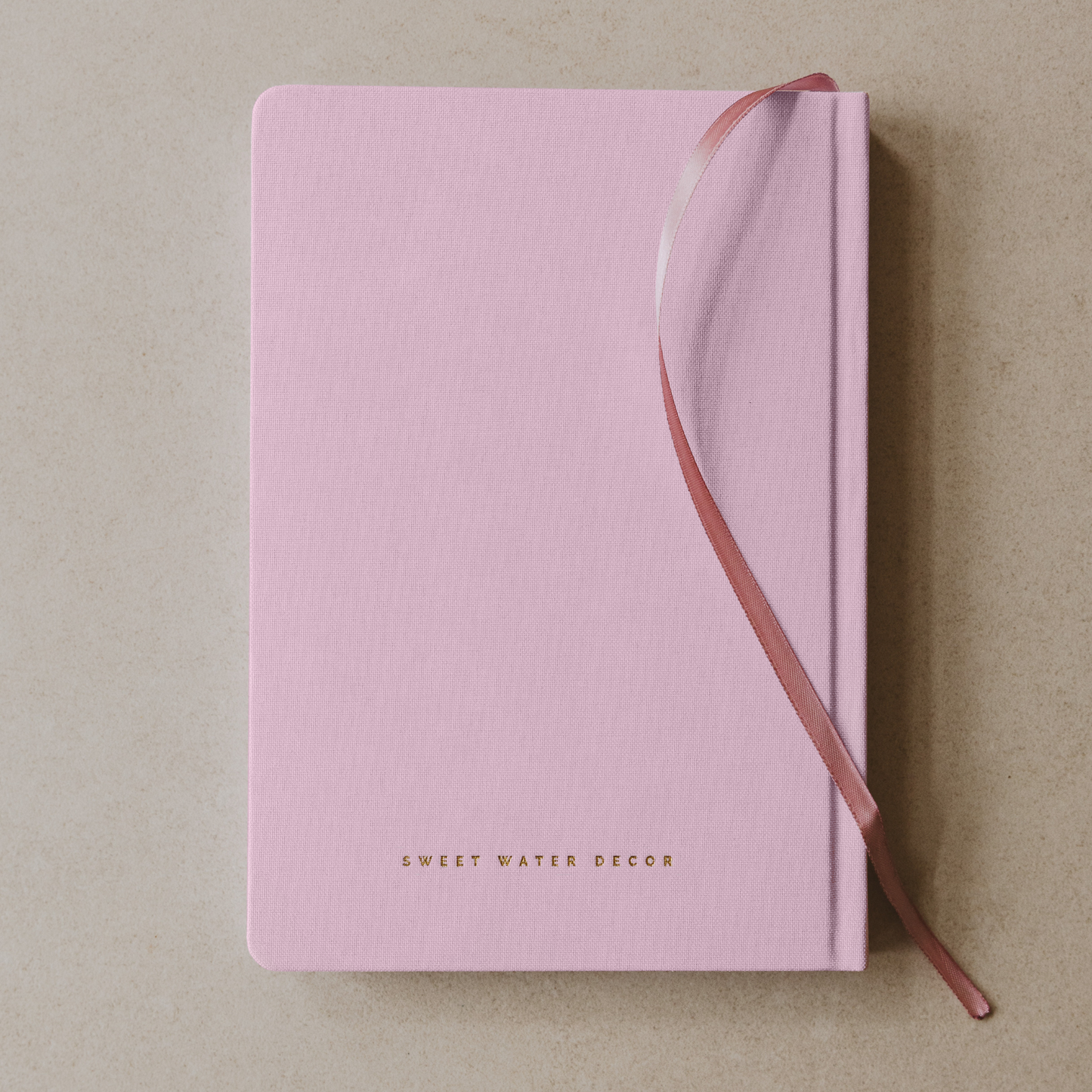Pink Fabric Journal – Gold Foil – 200 Lined Pages with Ribbon Bookmark