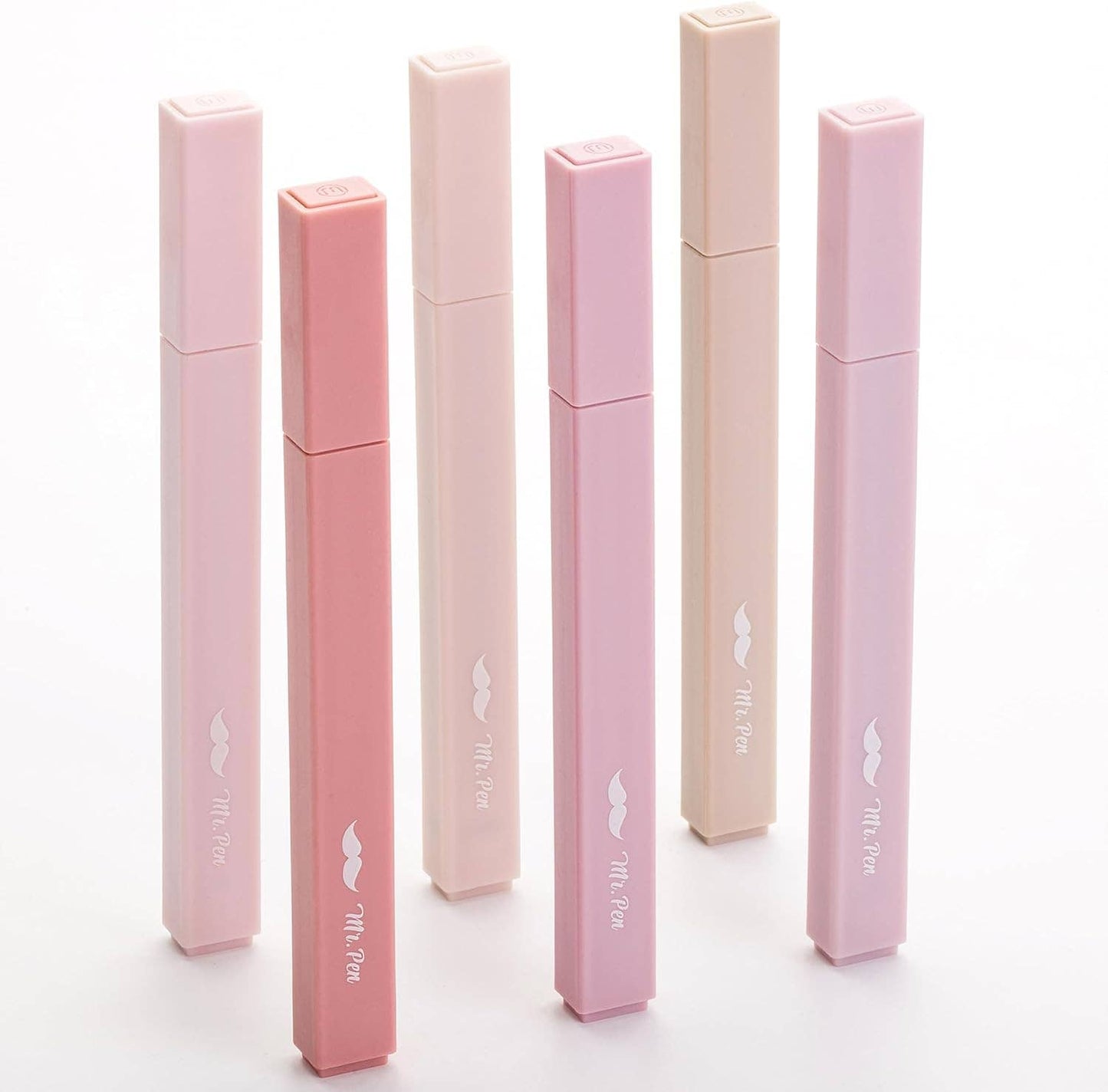 Mr. Pen Aesthetic Highlighters – 6-Pack Pastel No-Bleed Markers