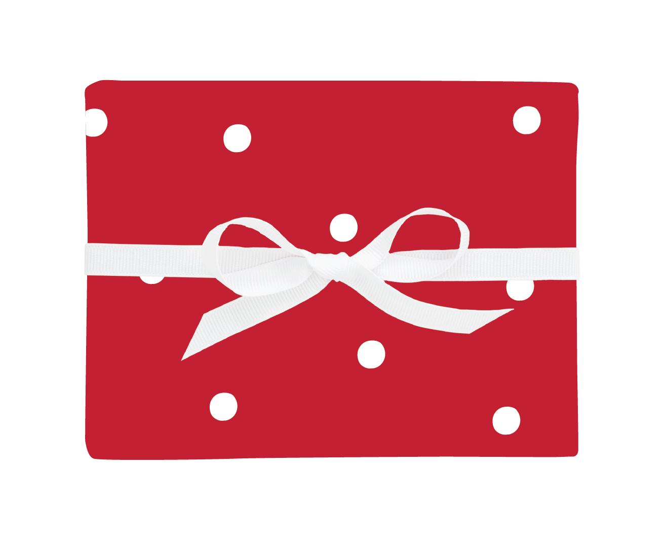 Gift Wrap Single Sheets, Red Scatter Dot