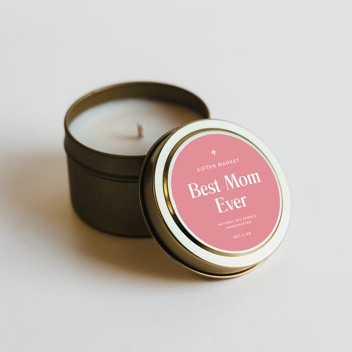 Best Mom Ever Soy Candle | 4oz Gold Travel Tin
