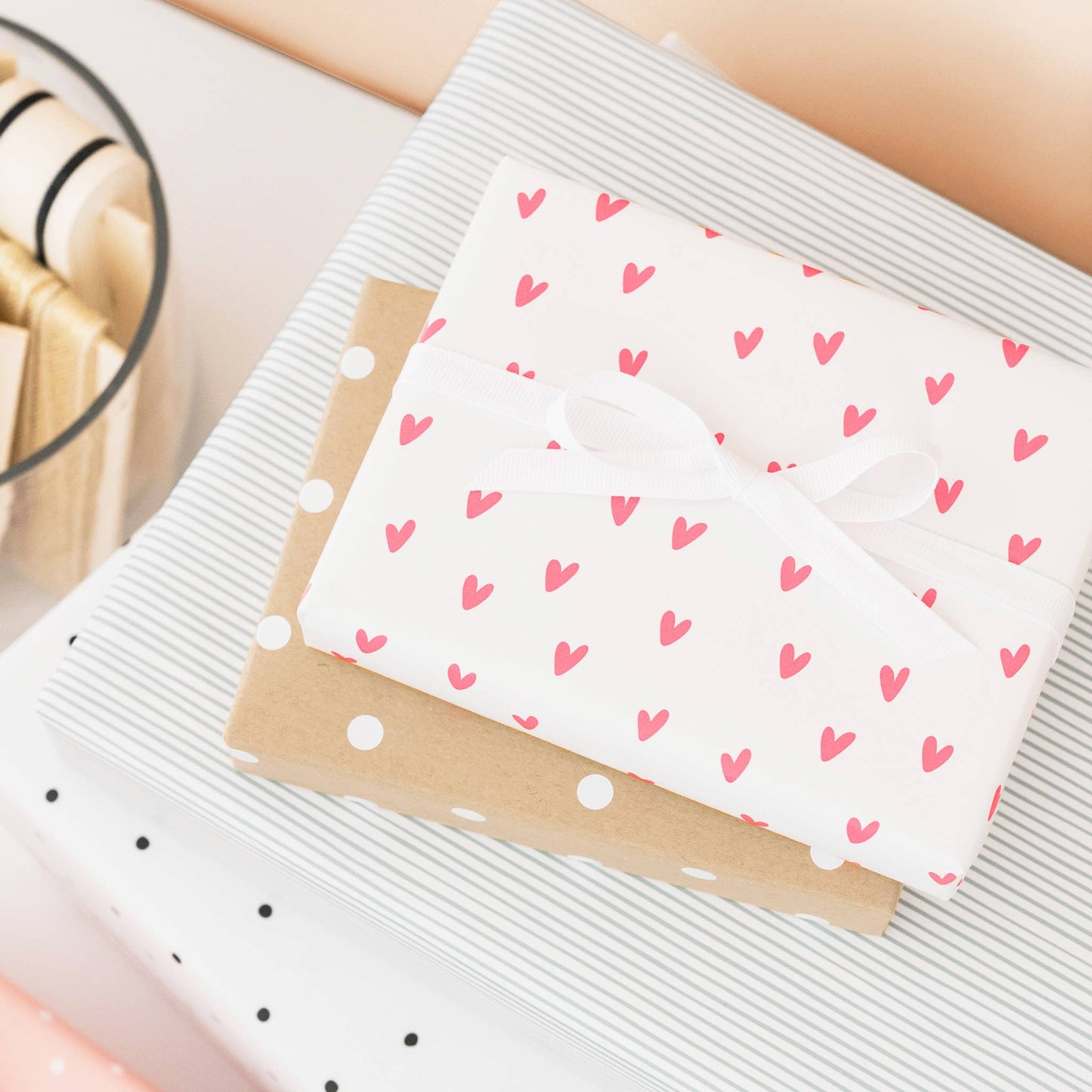 Gift Wrap Single Sheets, Neon Heart