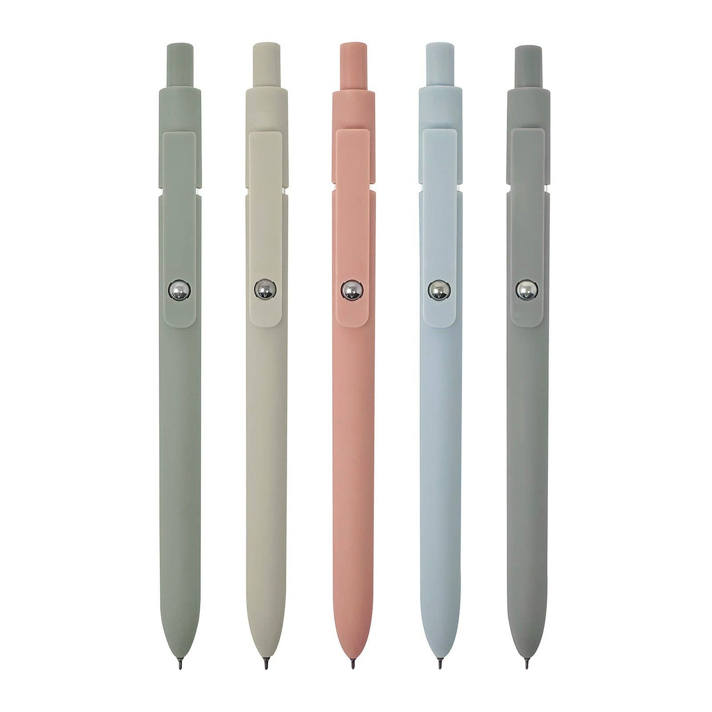 Wrapables Smooth Retractable Black Ink Gel Pens 0.5mm, Set 5