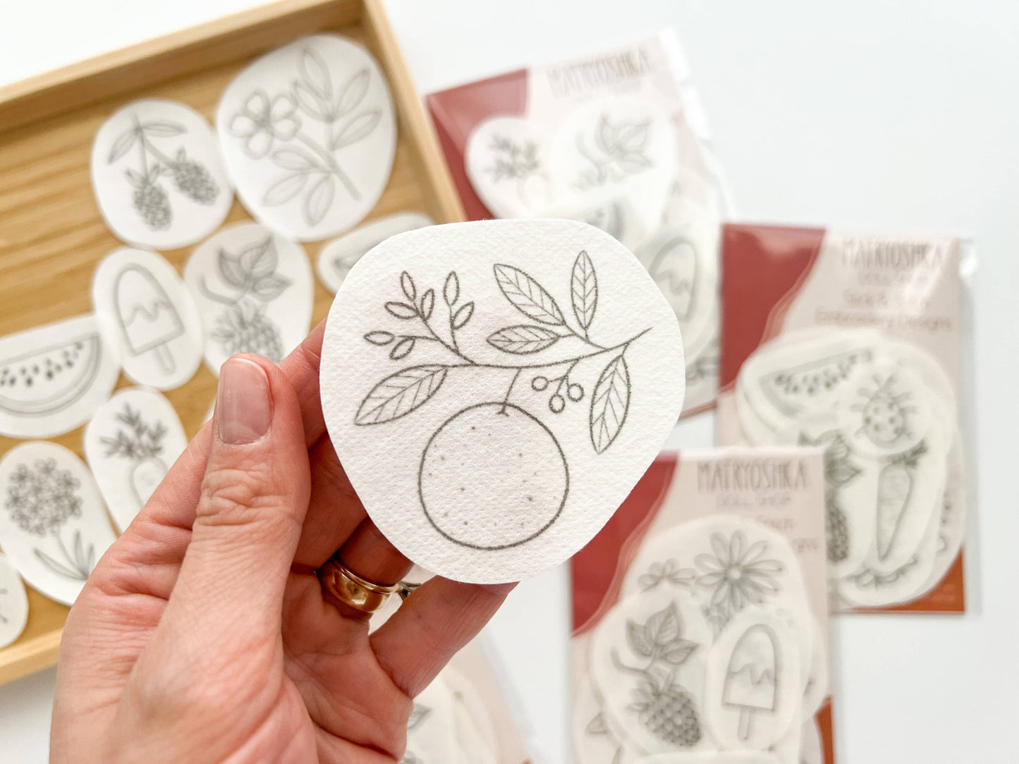 Stick & Stitch Floral Embroidery Patterns – Peel, Stick, Stitch & Wash Away | 12–15 Designs per Collection