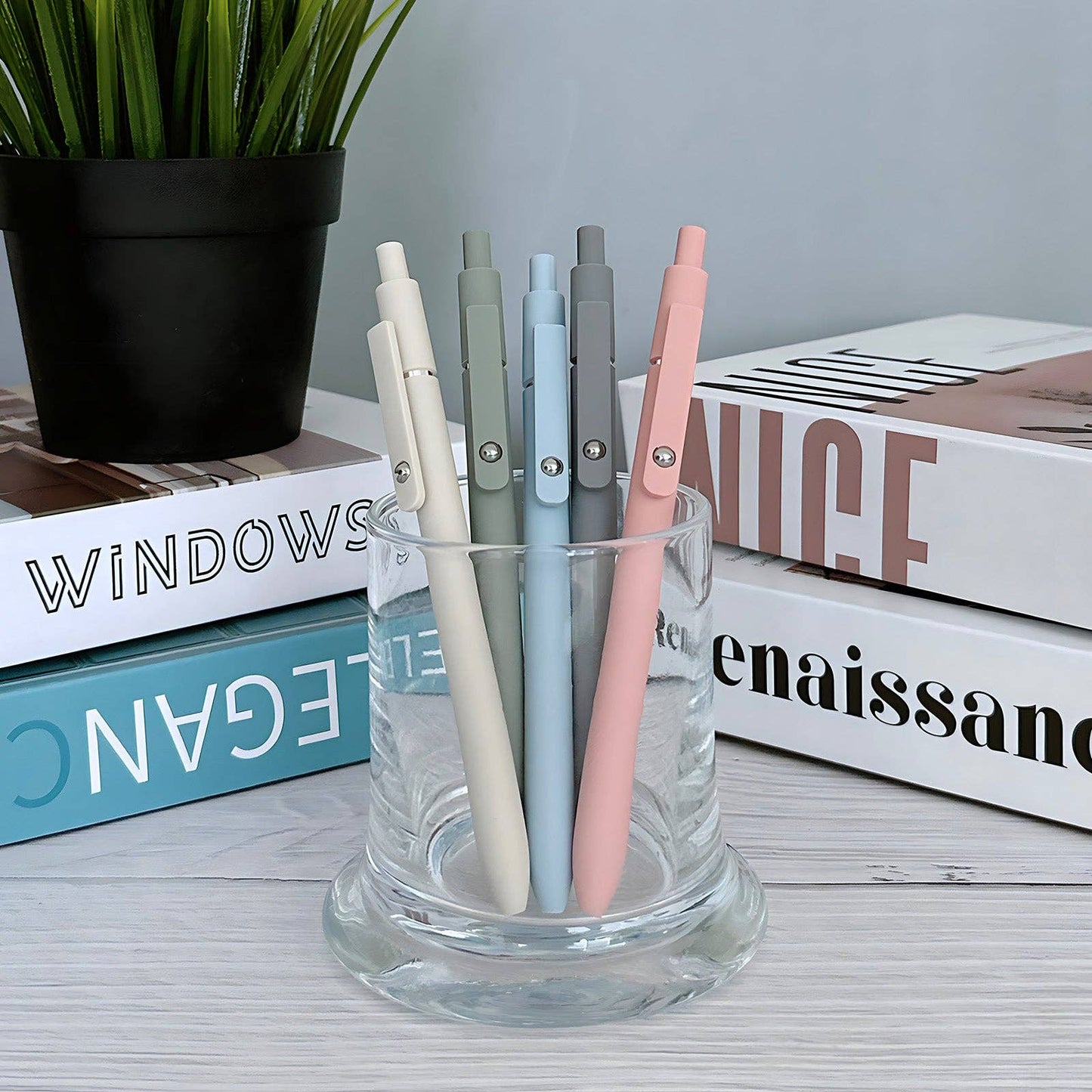 Wrapables Smooth Retractable Black Ink Gel Pens 0.5mm, Set 5