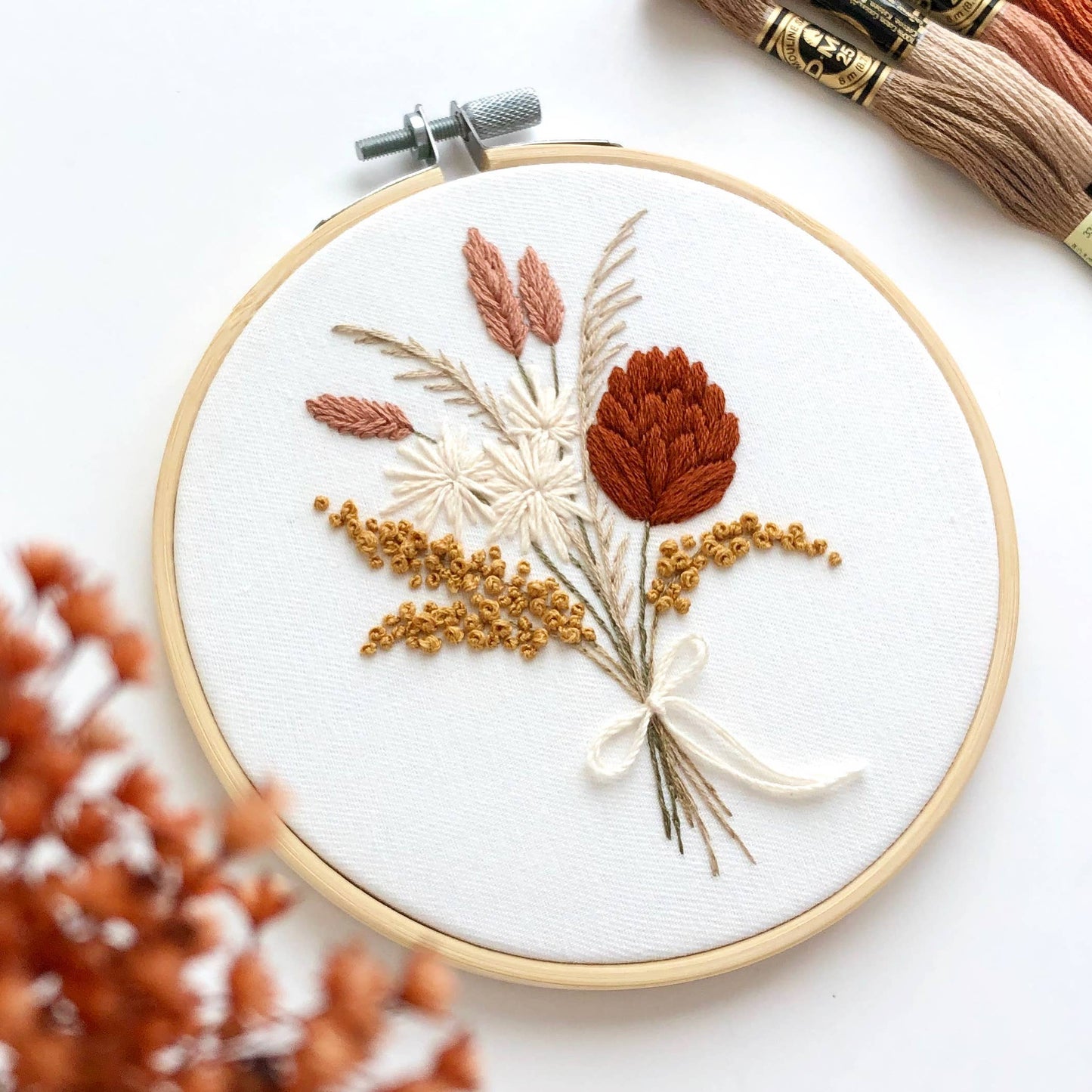 Dried Flowers Bouquet Embroidery Kit