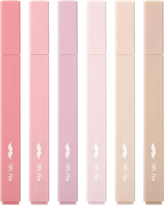Set of pink and beige highlighters