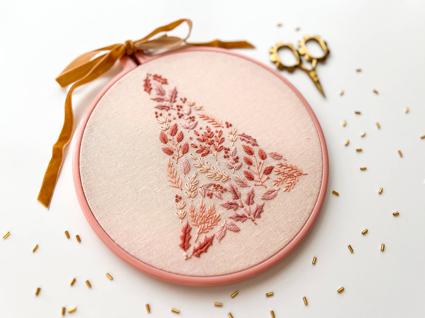 Embroidery Kit | Pink Christmas Tree