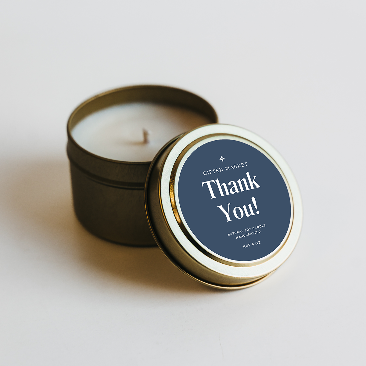 Thank You! Soy Candle | 4 oz Gold Travel Gift Tin