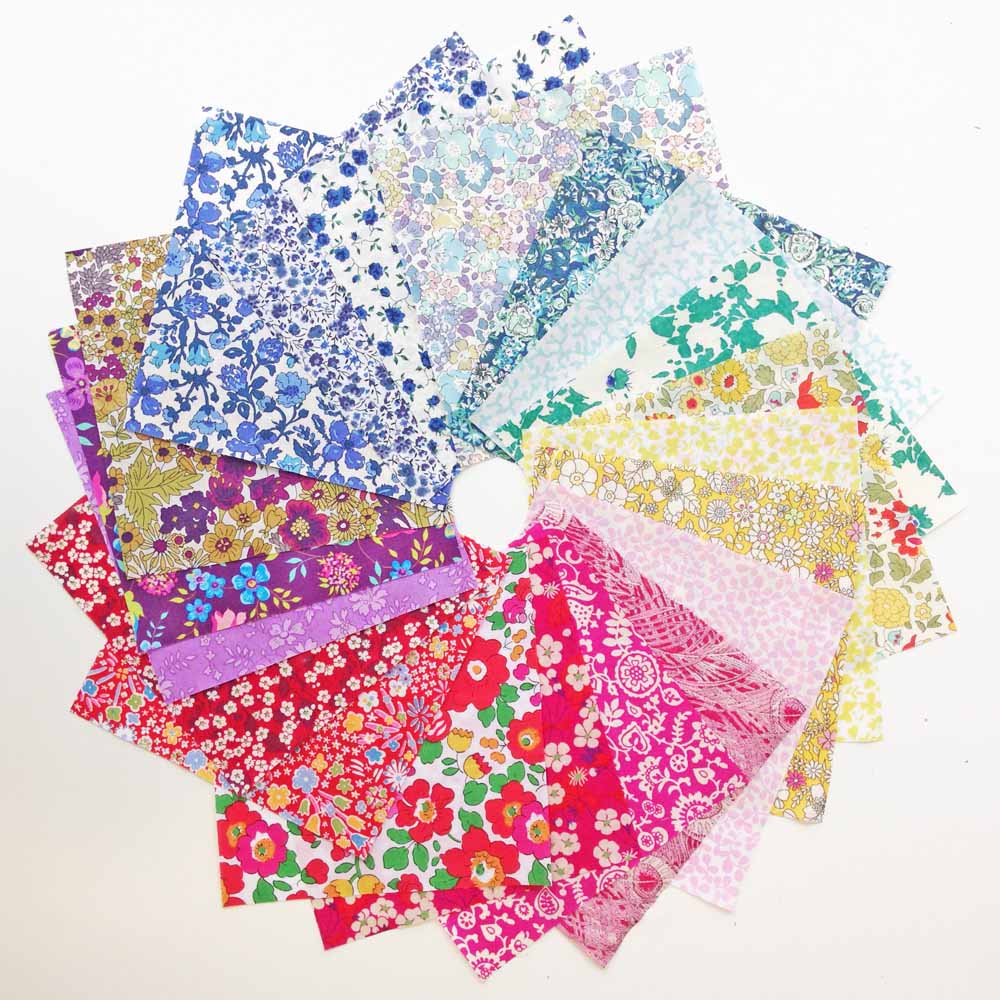 20 Pcs Liberty Tana Lawn Mixed Colors 5″ Charm Squares