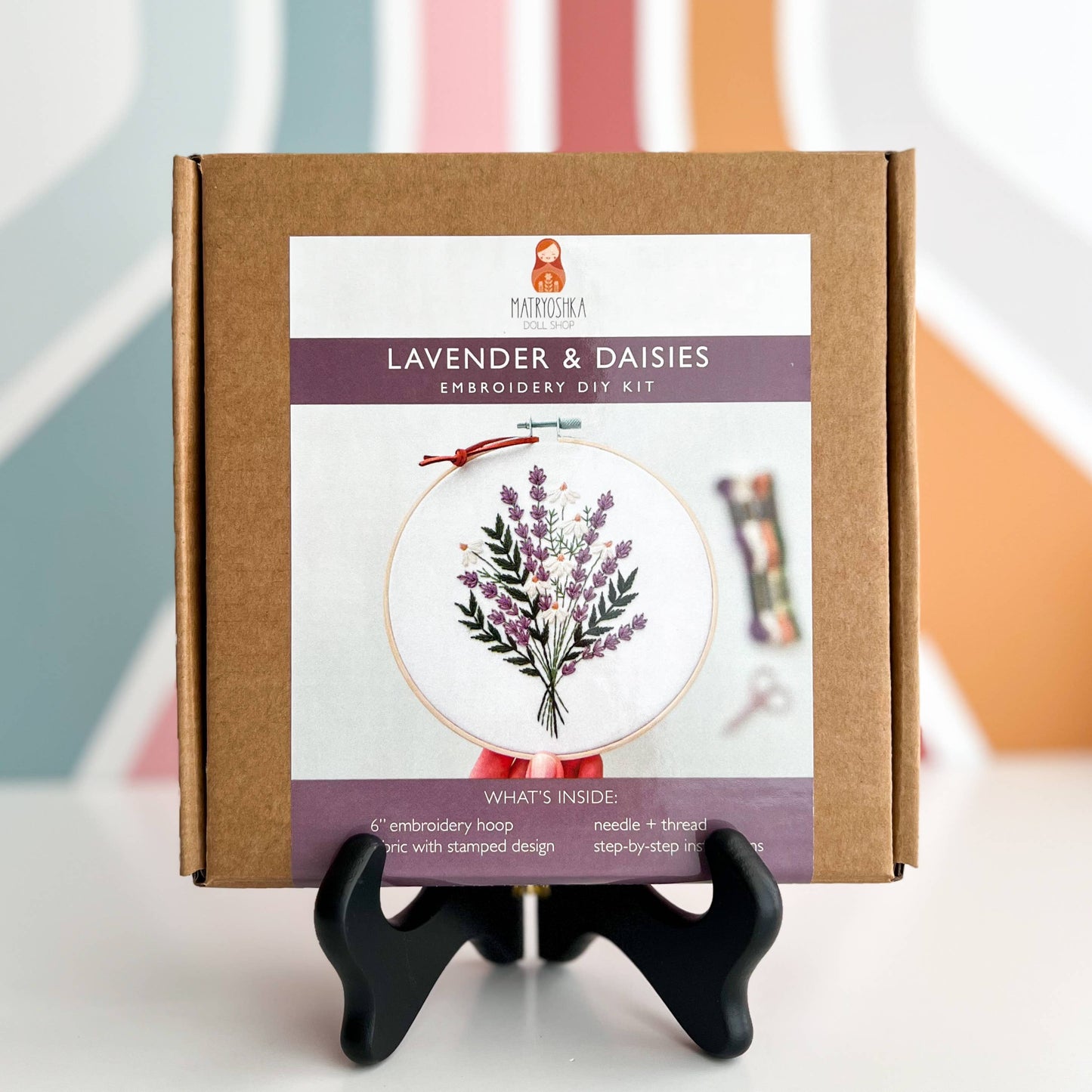 Lavender + Daisies Embroidery Kit