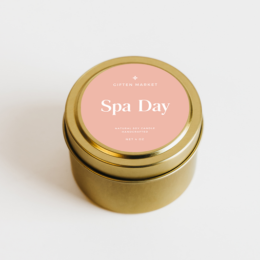 Spa Day Soy Candle | 4oz Gold Travel Tin