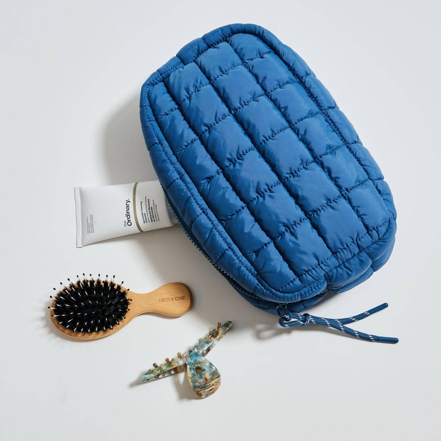 The Cloud Nine Quilted Puffer Nylon Cosmetic Pouch