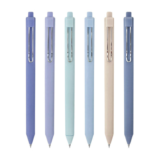 ✒️ Wrapables Retractable Gel Pens – Black Ink, 0.5mm Fine Point (Set of 6)