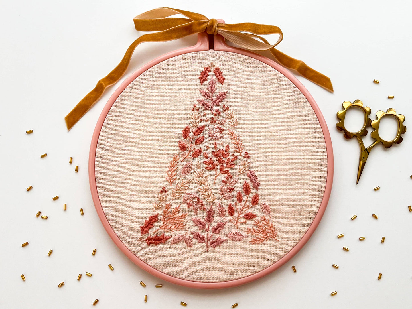 Embroidery Kit | Pink Christmas Tree