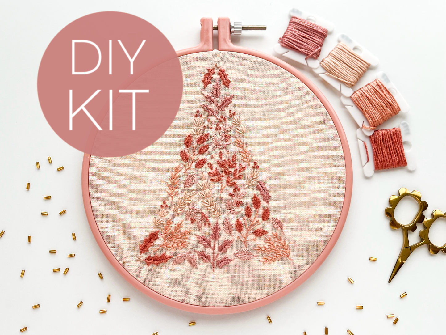 Embroidery Kit | Pink Christmas Tree