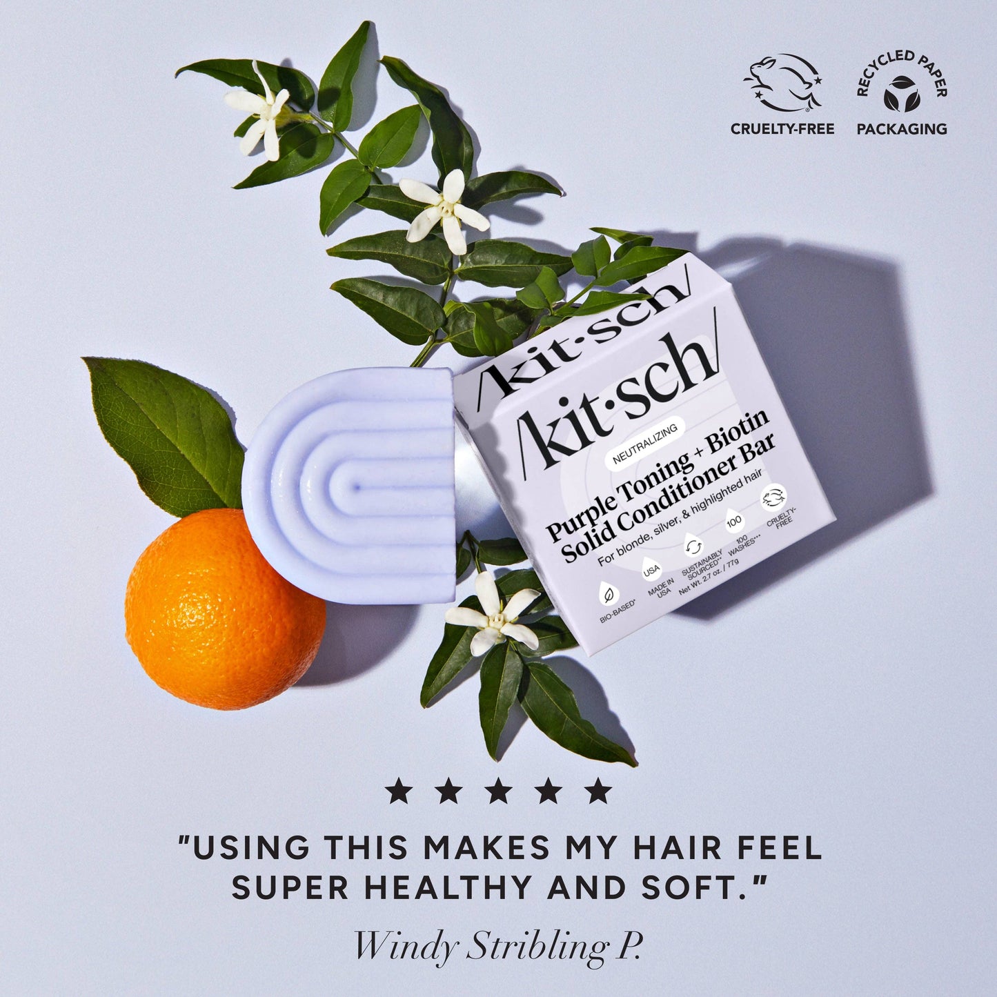 Purple Toning Shampoo + Conditioner Bar Combo for Color-Treated + Grey Hair