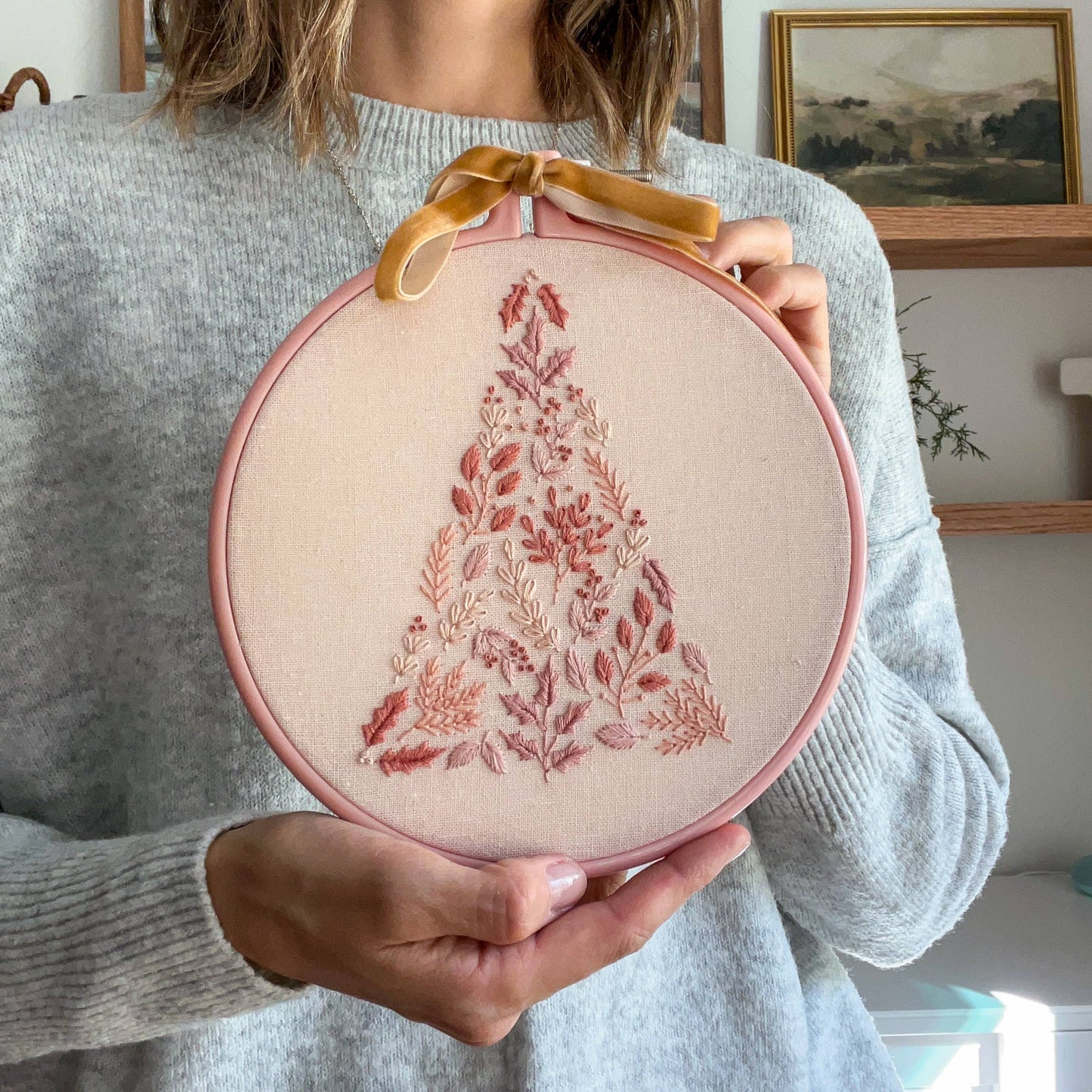 Embroidery Kit | Pink Christmas Tree