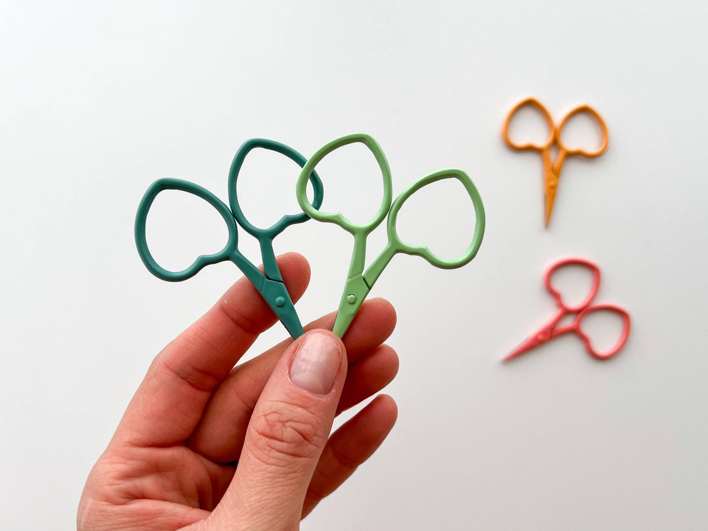Tiny Heart Scissors – 2.5” Embroidery & Sewing Scissors in 8 Bright Colors with Floral Design
