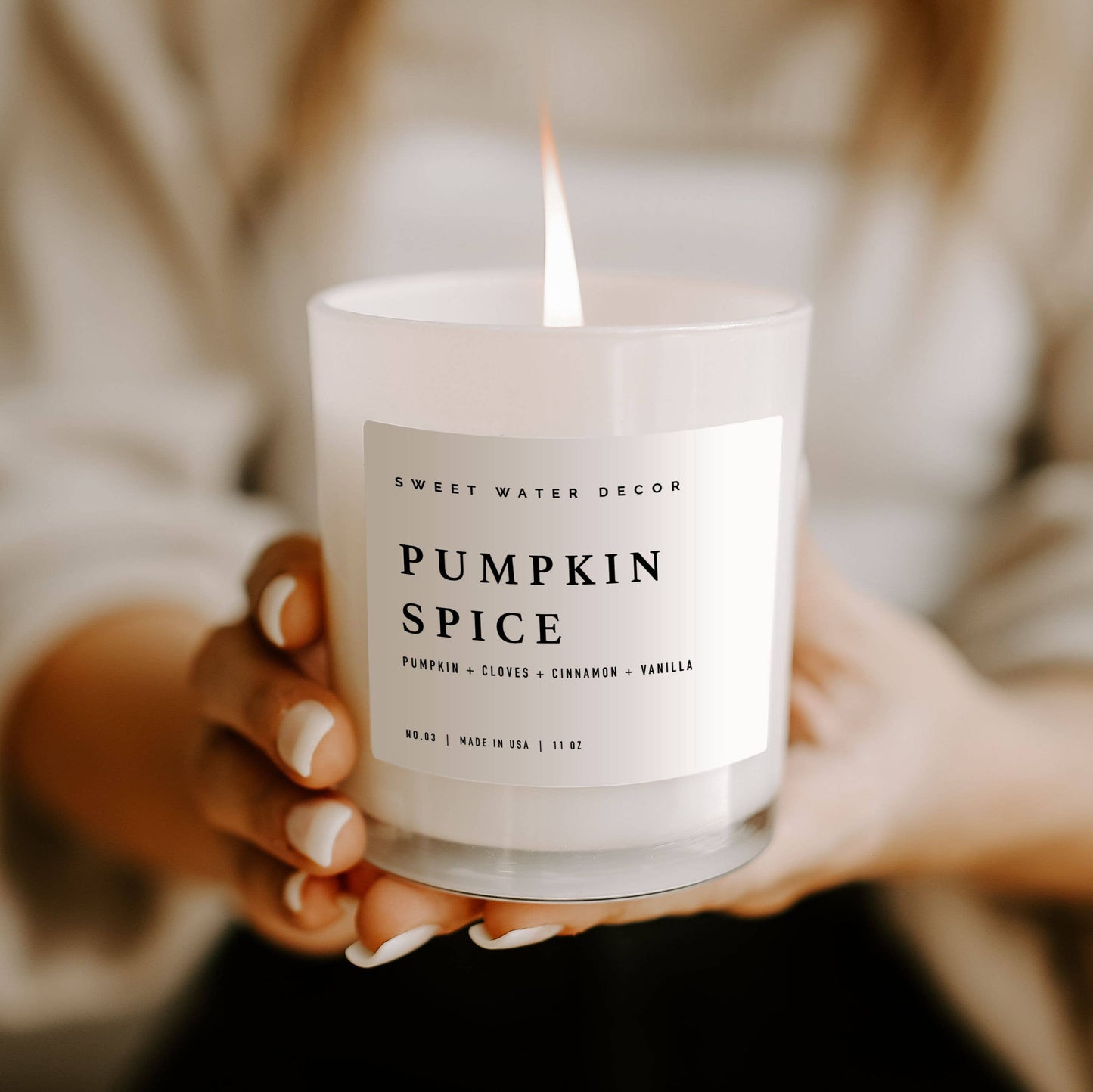 Pumpkin Spice Soy Candle – 11oz Fall Favorite by Sweet Water Decor