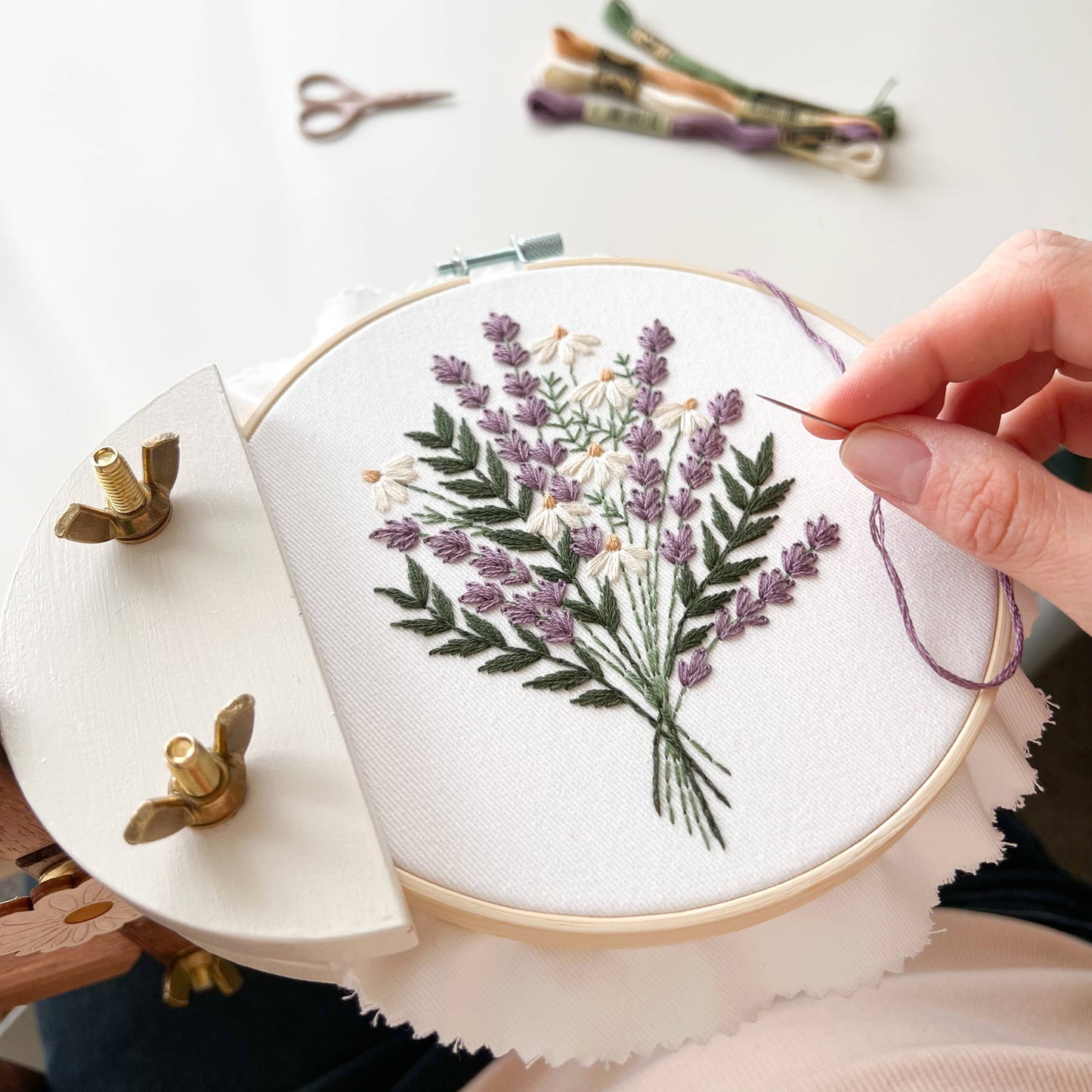 Lavender + Daisies Embroidery Kit