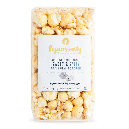Popinsanity Sweet & Salty Gourmet Popcorn | Vegan- Friendly | 6oz Snack Bag