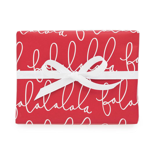Gift Wrap Single Sheets, Red Falalala
