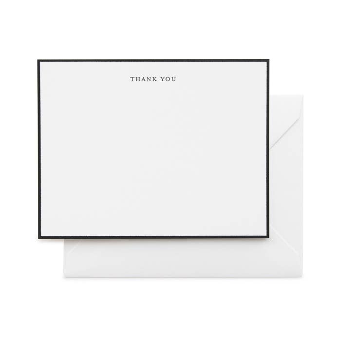 White card with 'THANK YOU' text on a white background