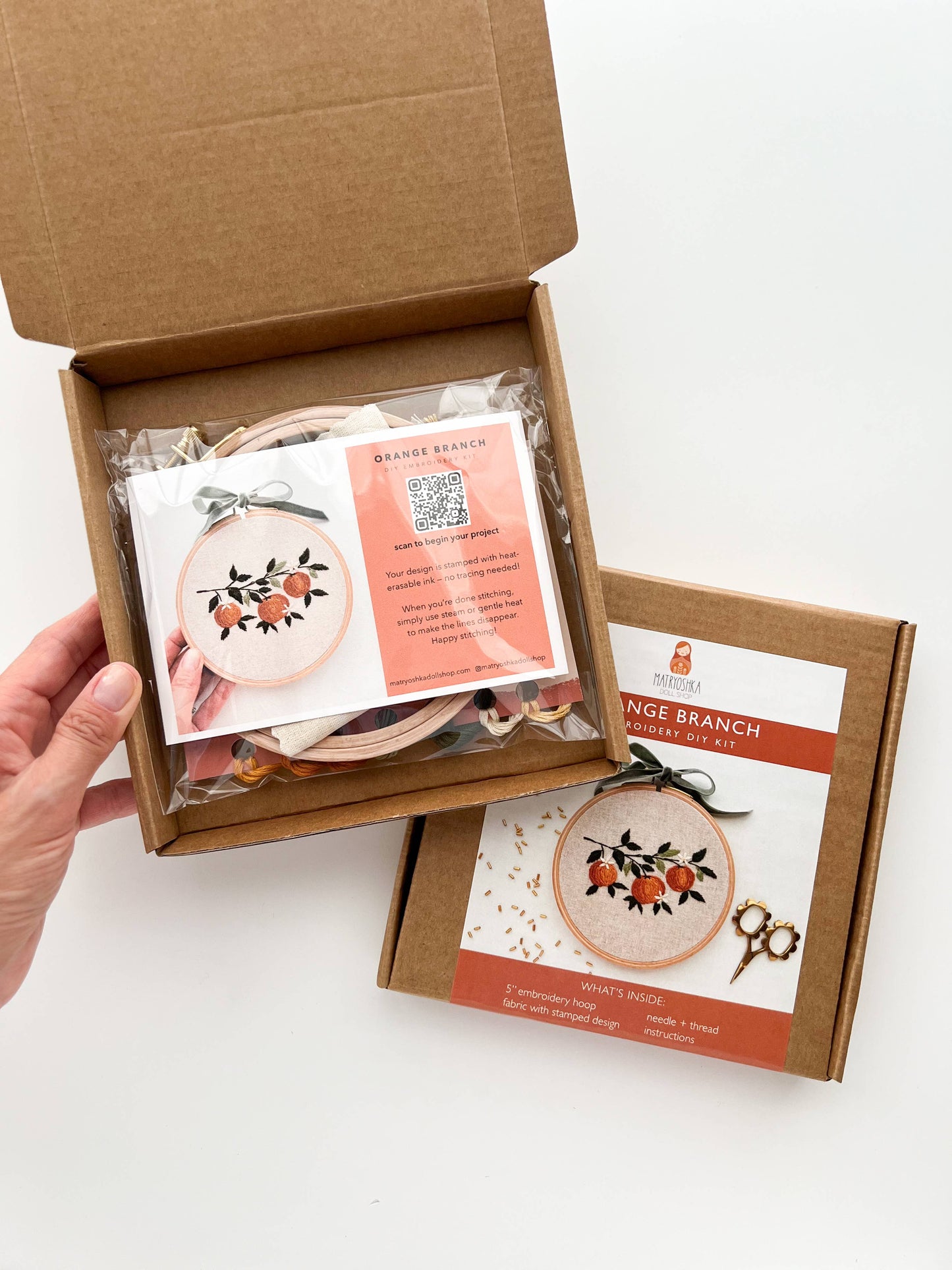 Orange Branch Embroidery Kit