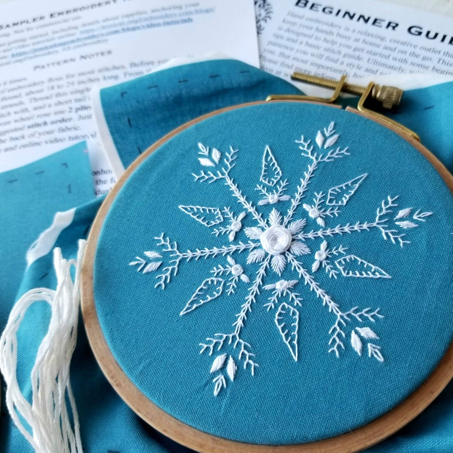 Embroidery Kit | Mini Snowflake Handmade Ornament Kit