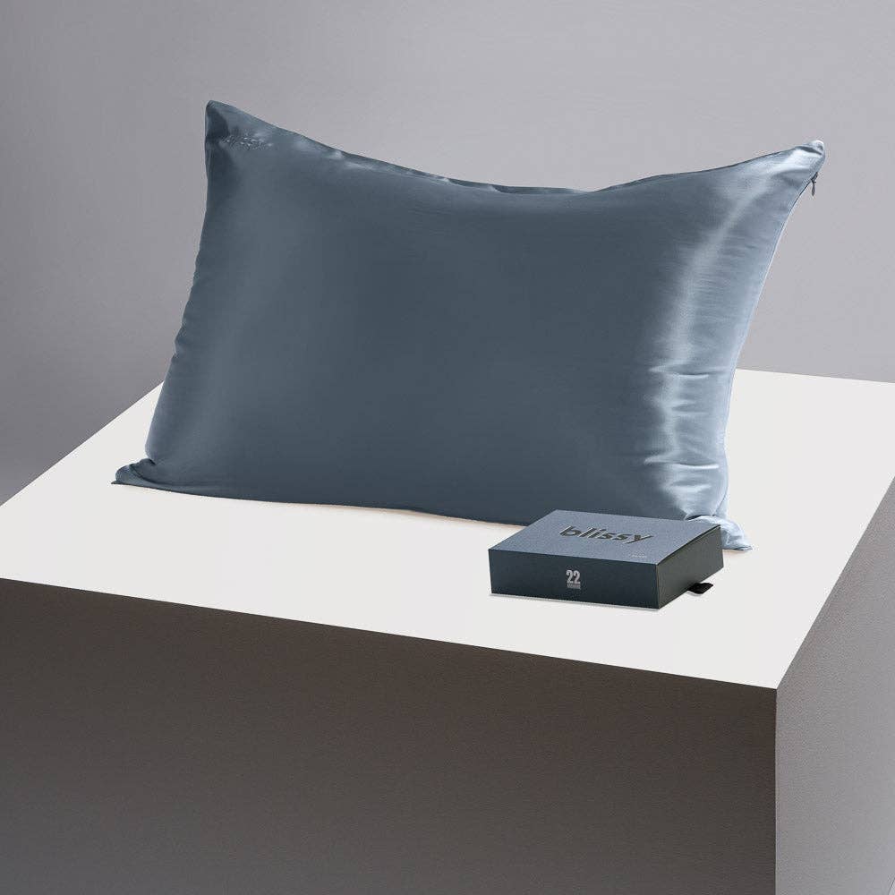 Blissy Silk Pillowcase | Ash Blue | Standard