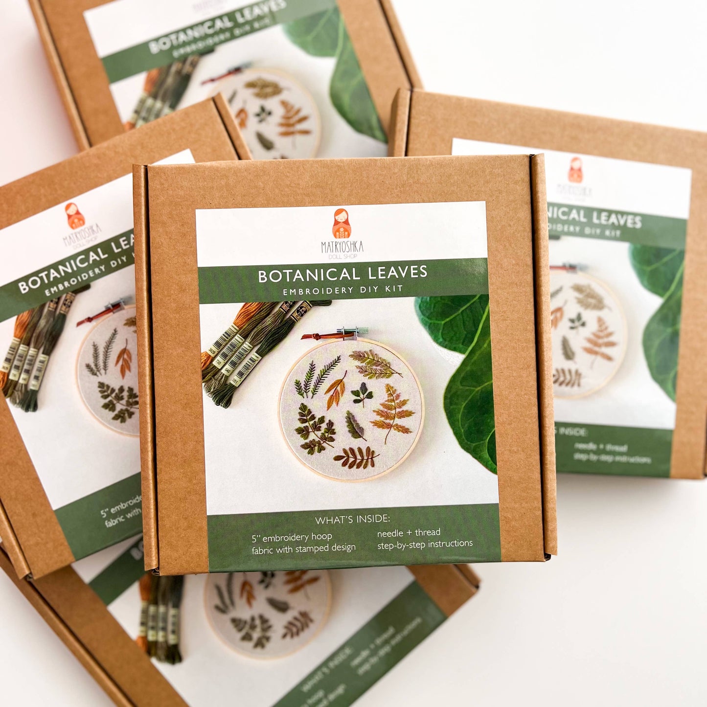 Botanical Leaves Embroidery Kit