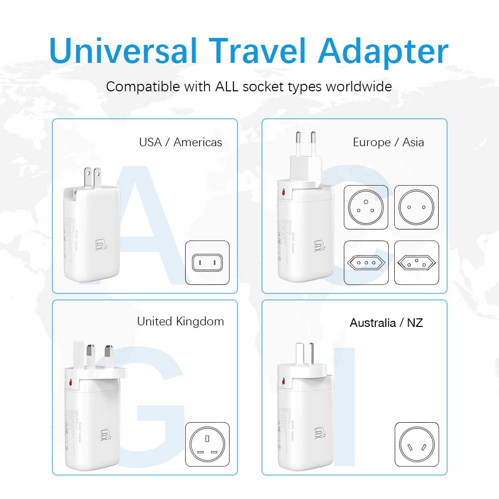 ⚡ 65W USB Wall Charger – Dual USB-C + USB-A Fast Charging Adapter