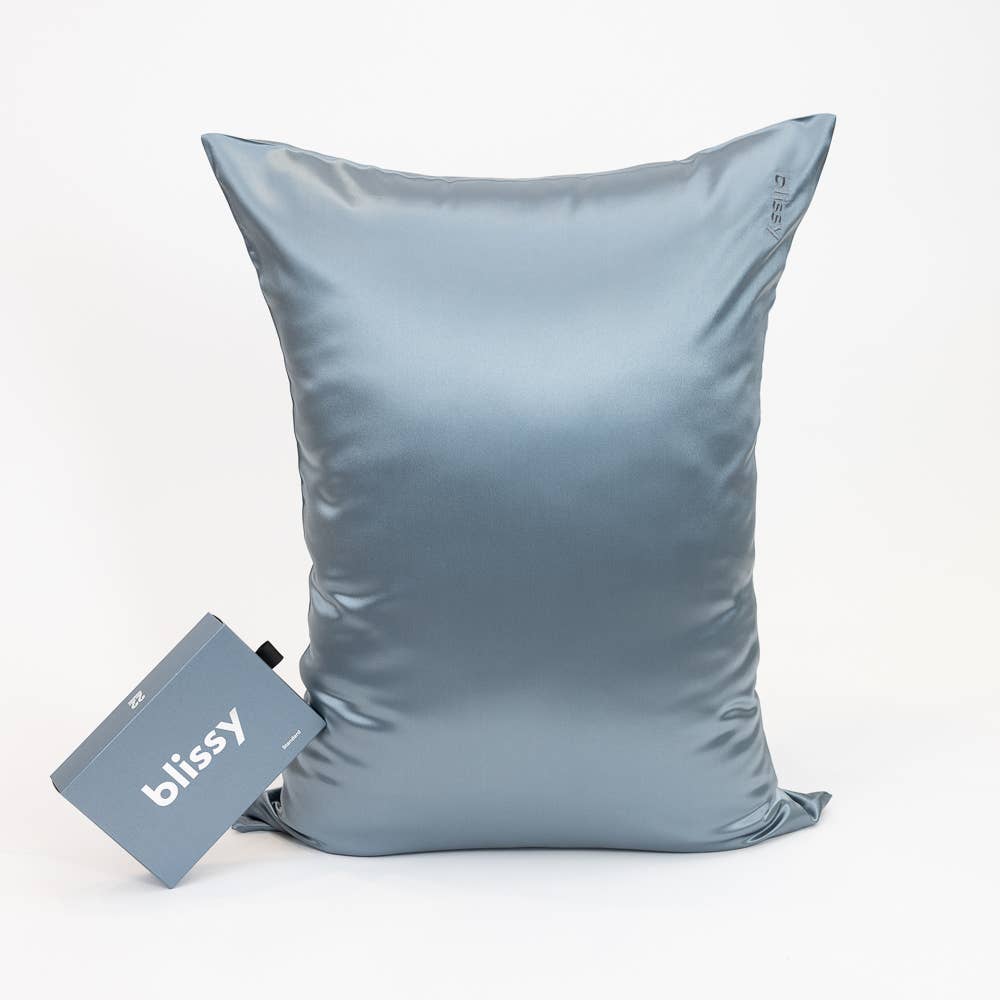 Blissy Silk Pillowcase | Ash Blue | Standard