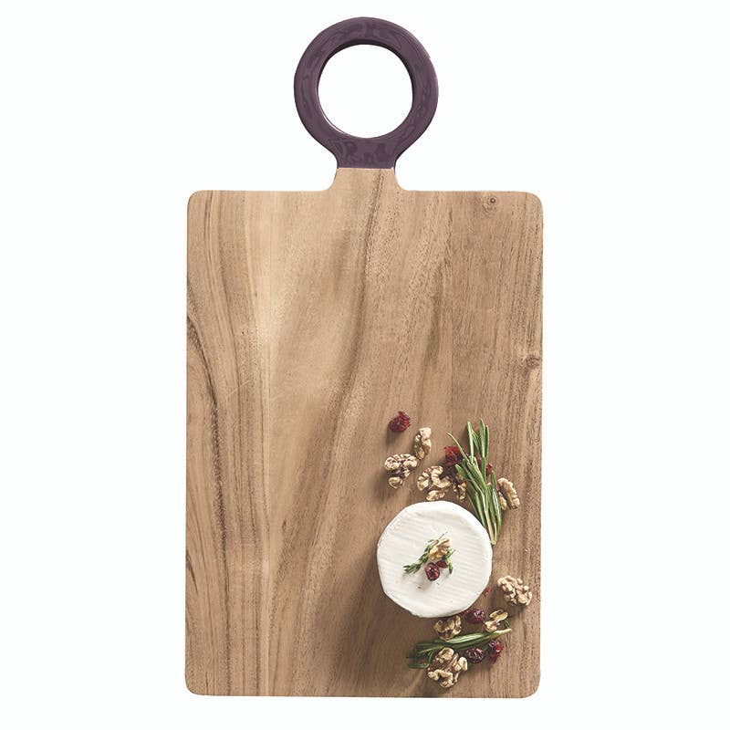 Wood Board with Aubergine Enamel Handle