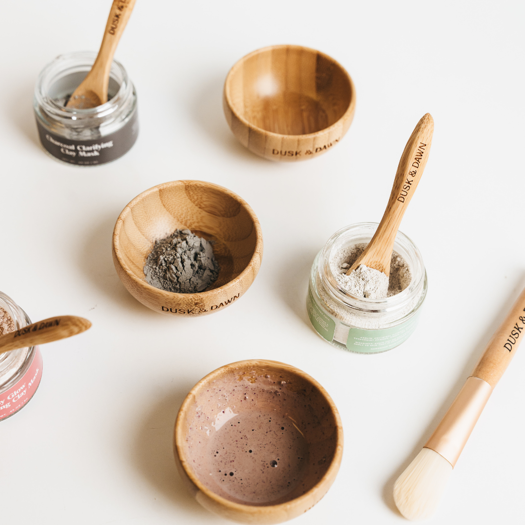 Bamboo Clay Mask Mixing Bowl + Spoon Set