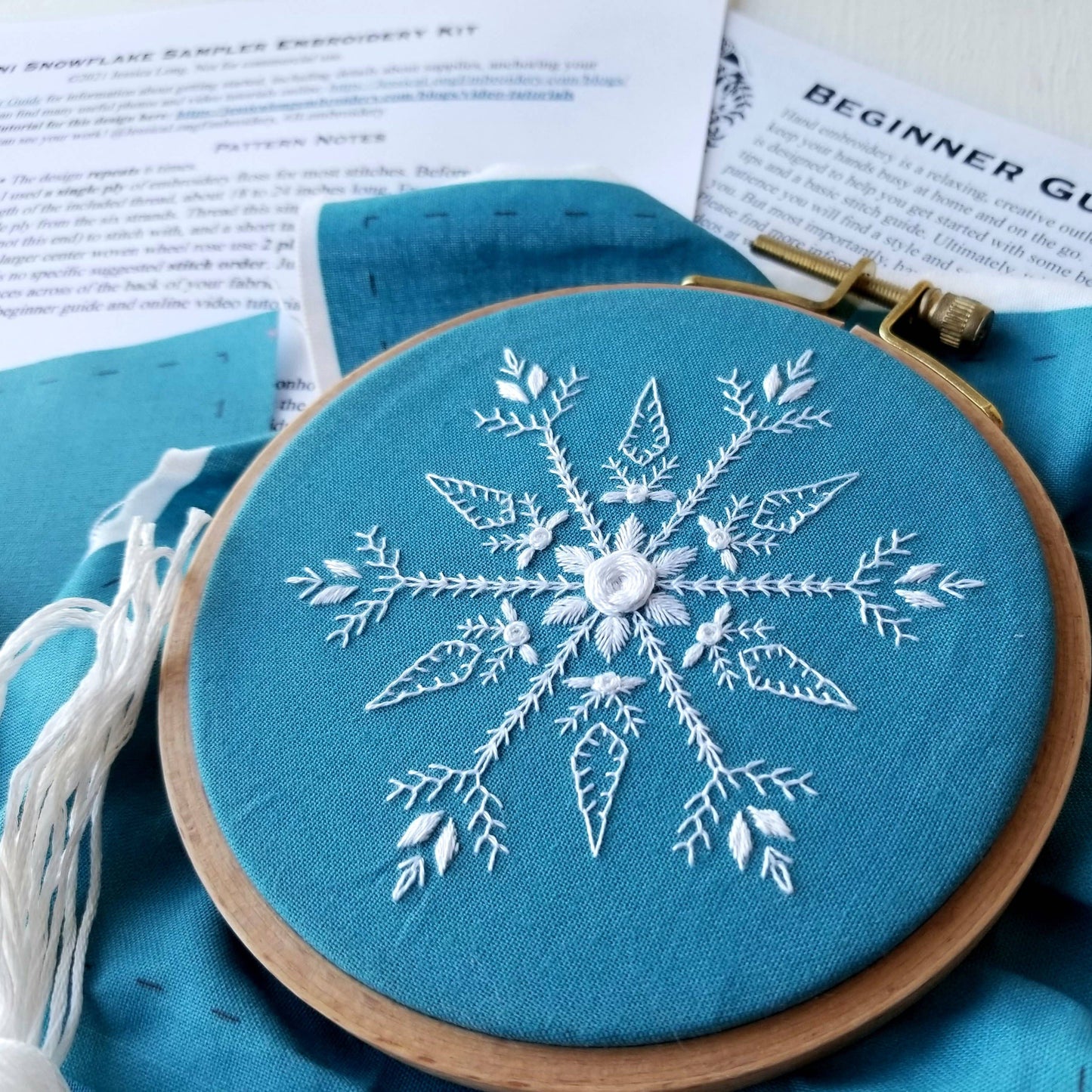 Embroidery Kit | Mini Snowflake Handmade Ornament Kit