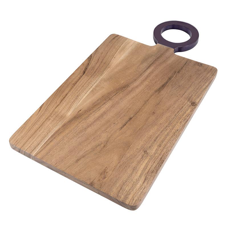 Wood Board with Aubergine Enamel Handle